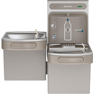 Elkay EZH2O Bottle Filling Station & Versatile Bi-Level ADA Cooler, Filtered 8 GPH, Light Gray, LZST